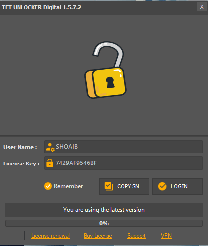 Tft unlocker digital 1. 5. 7. 2