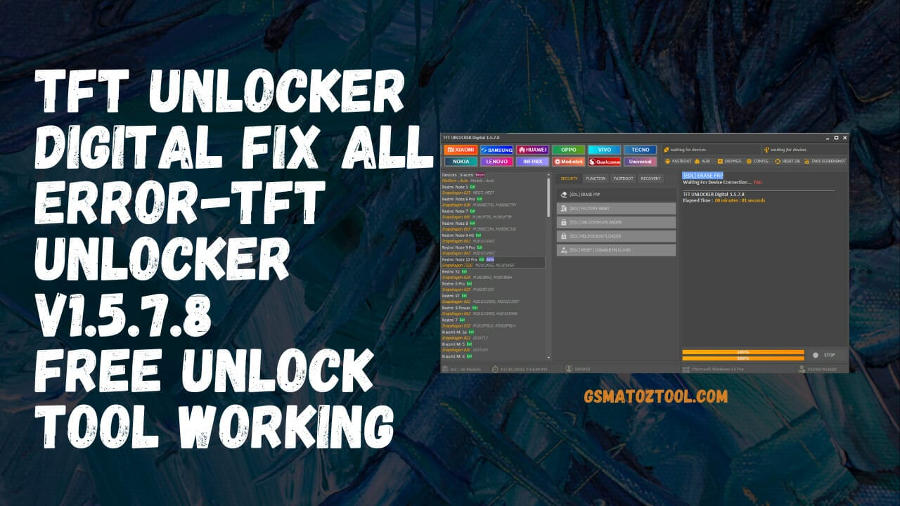 Tft unlocker digital v1. 5. 7. 8 free unlock tool download