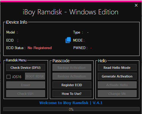 Download iboy ramdisk v. 4. 1 register eccid free tool Download iboy ramdisk v. 4. 1 register eccid free tool