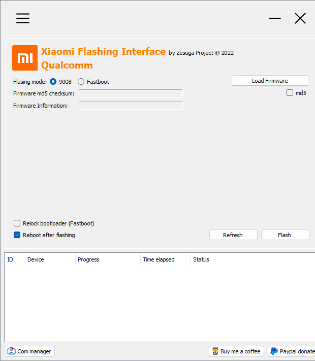 Xiaomi flashing interface qualcomm tool