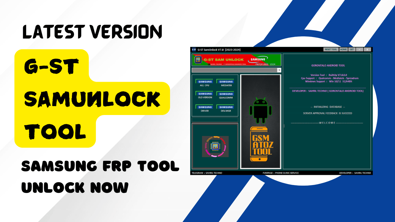 G-st samunlock tool v7. 8 free samsung frp tool unlock now