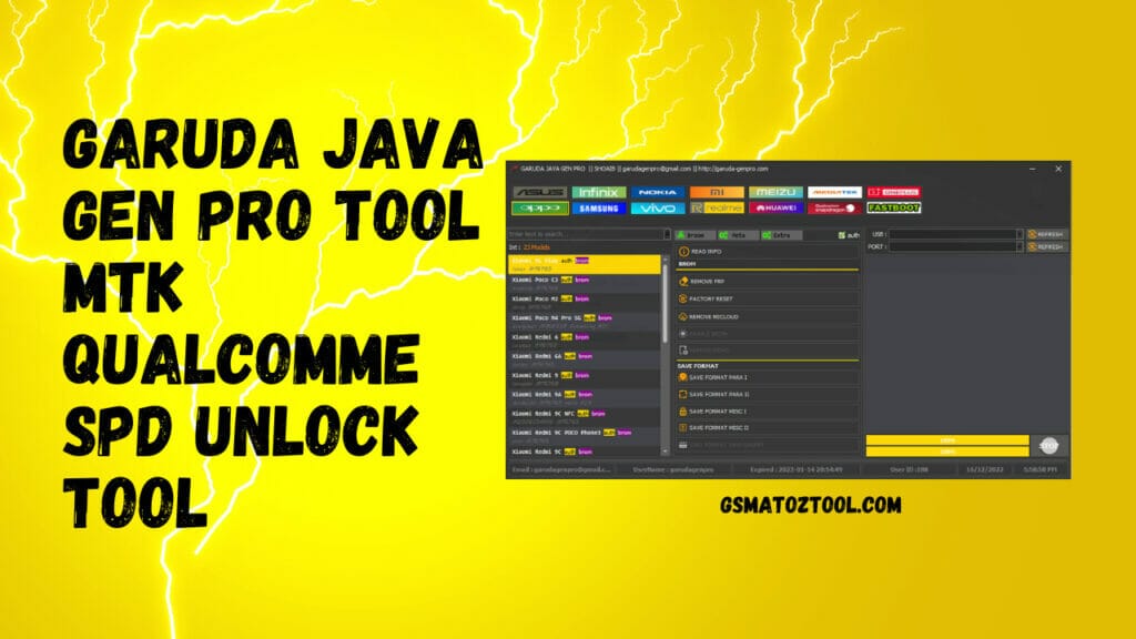 Garuda java gen pro tool mtk qualcomme spd unlock tool