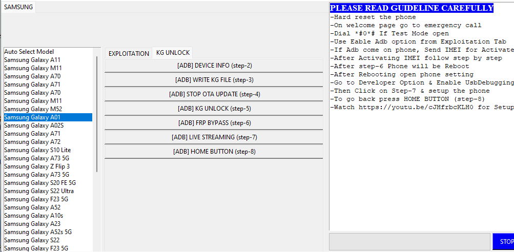 Samsung special tool kg unlock