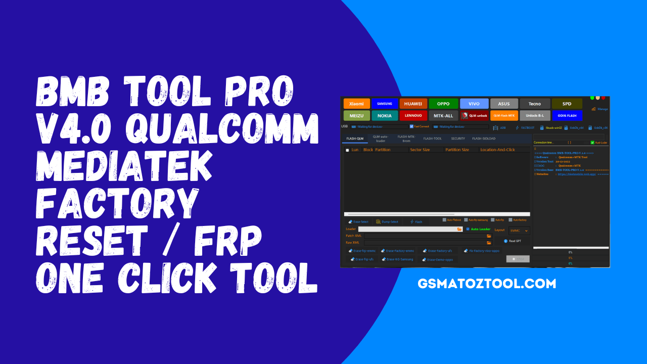 Download bmb tool pro v4. 0 qualcomm & mediatek factory reset frp tool