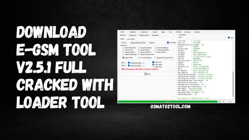E-GSM TOOL v2.5.1 With Free Loader Login No Need Activation Tool