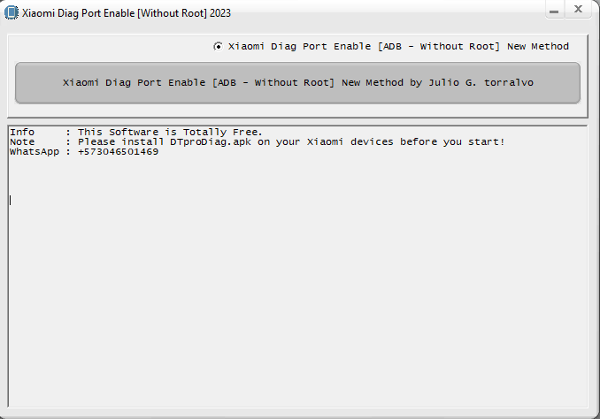 Xiaomi diag port enable without root (by dtpro team) tool