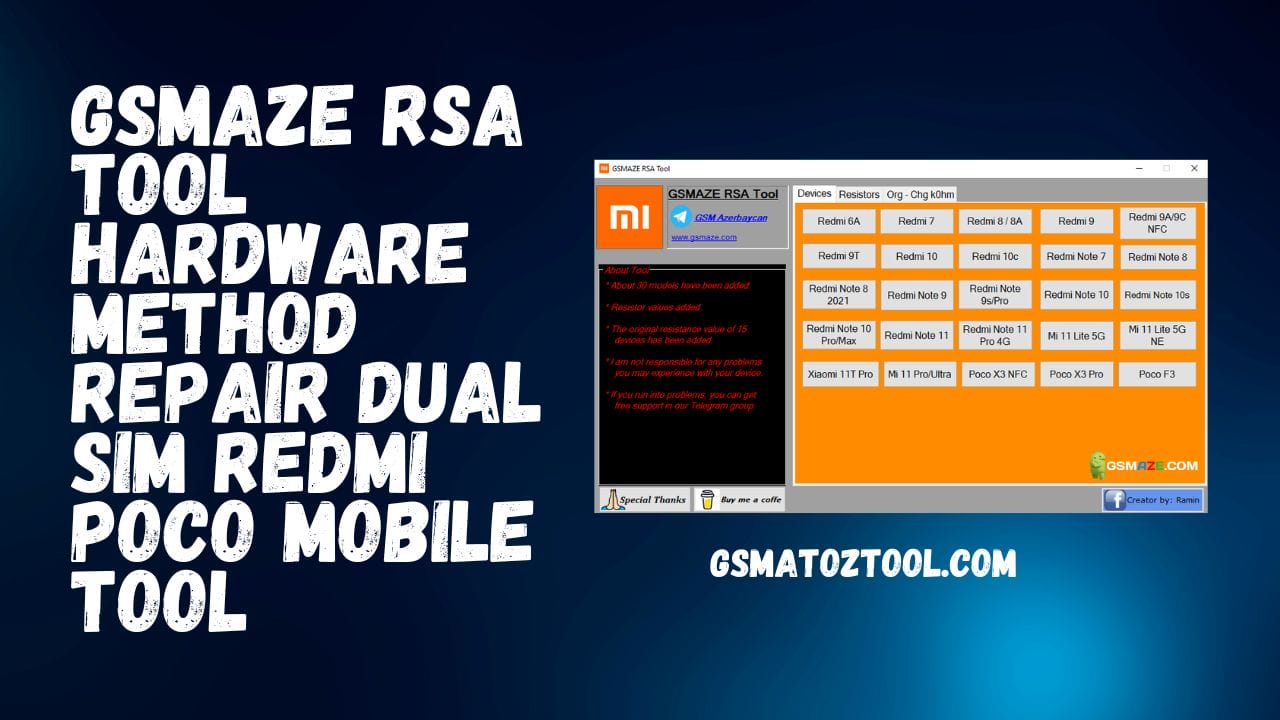 Gsmaze rsa tool hardware method repair dual sim redmi poco mobile tool Gsmaze rsa tool hardware method repair dual sim redmi poco mobile tool