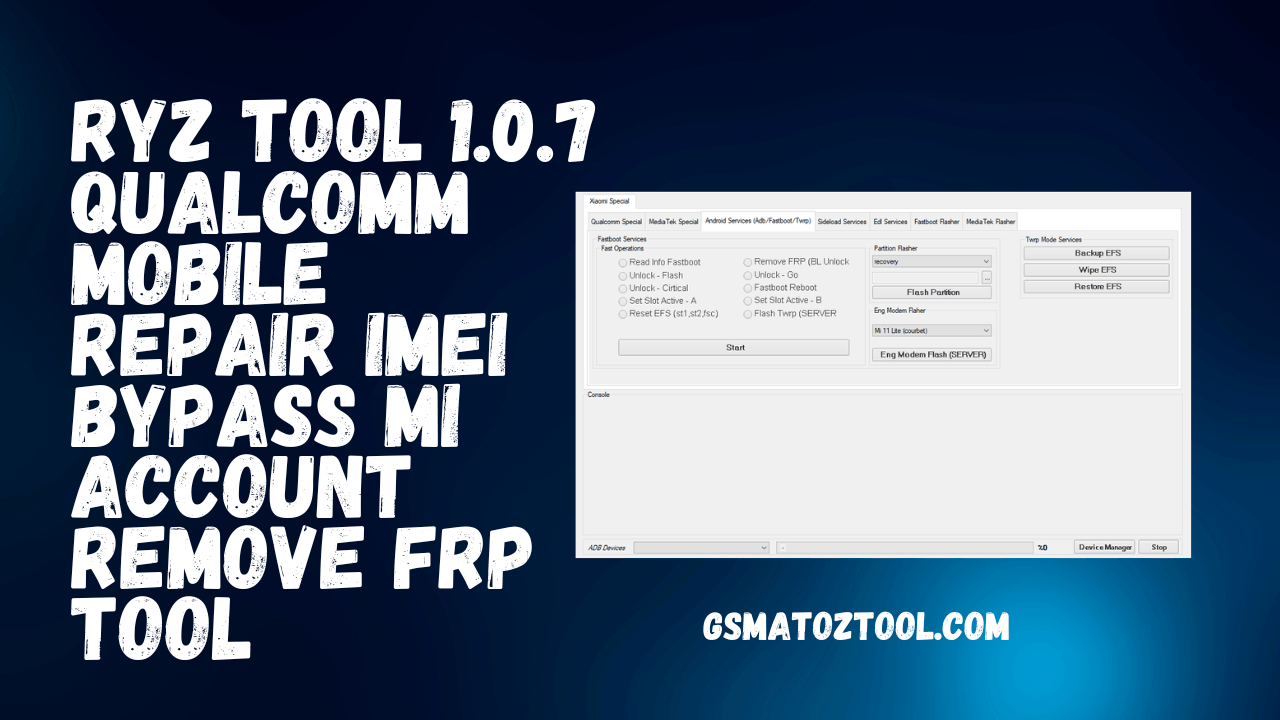 Ryz tool 1. 0. 7 qualcomm mobile repair imei | bypass mi account | remove frp tool Ryz tool 1. 0. 7 qualcomm mobile repair imei | bypass mi account | remove frp tool