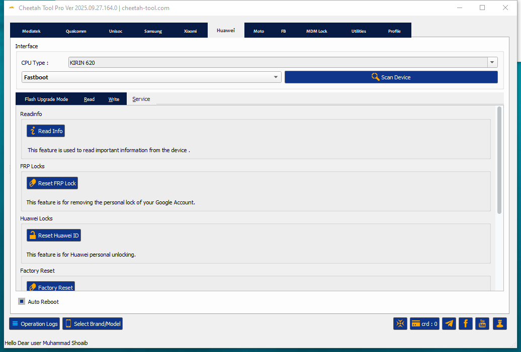 Cheetah tool fix your phone in one click 14 Cheetah tool huawei support — frp reset huawei id unlock mdm removal