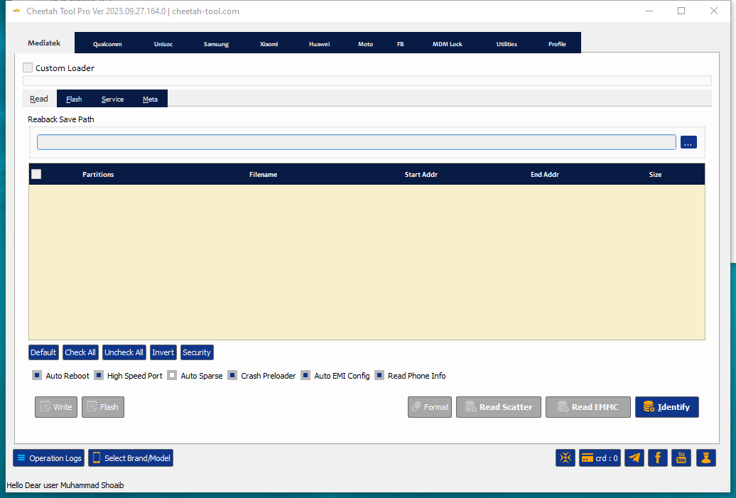 Cheetah tool fix your phone in one click 1 Cheetah tool pro interface for mobile repair frp bypass firmware flashing and imei repair