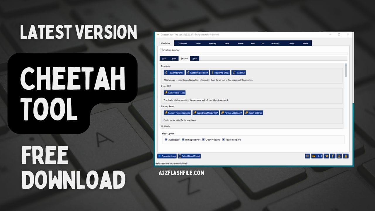 Cheetah tool mobile repair software for android flashing and frp bypass