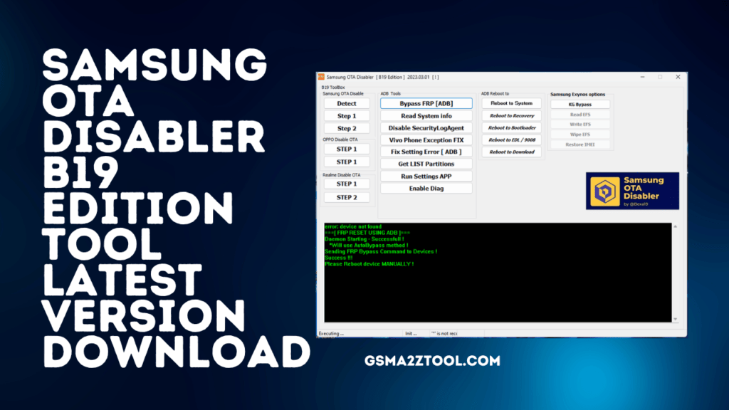 Samsung ota disabler [b19 edition] tool latest version download