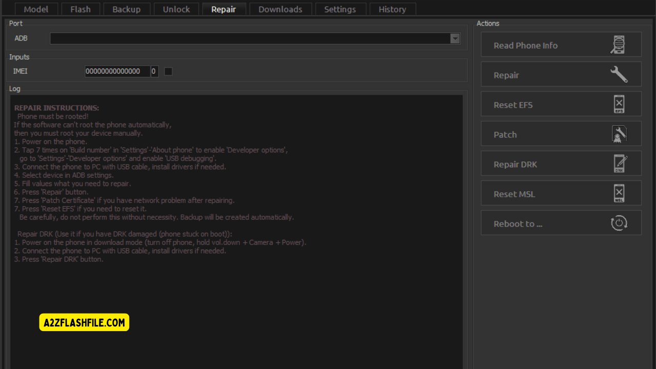 Z3x samsung tool pro unlock tab interface showing frp reset and unlock