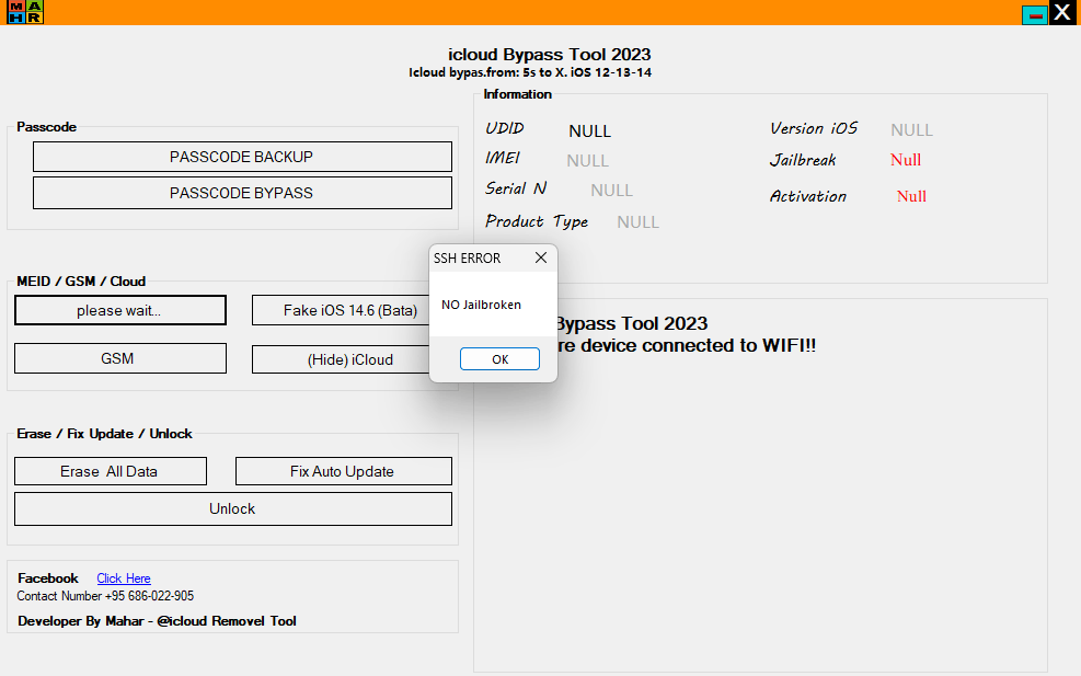 Icloud bypass tool 2023 by mahar