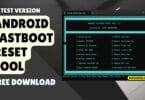 Android fastboot reset tool interface showing options to remove pattern lock and bypass frp.