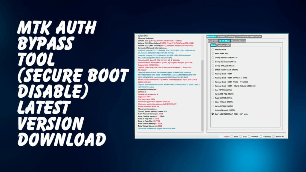 Mtk auth bypass tool v114 (secure boot disable) latest version download