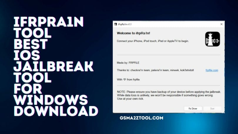 iFRPRa1n Tool Best IOS Jailbreak Tool For Windows Download