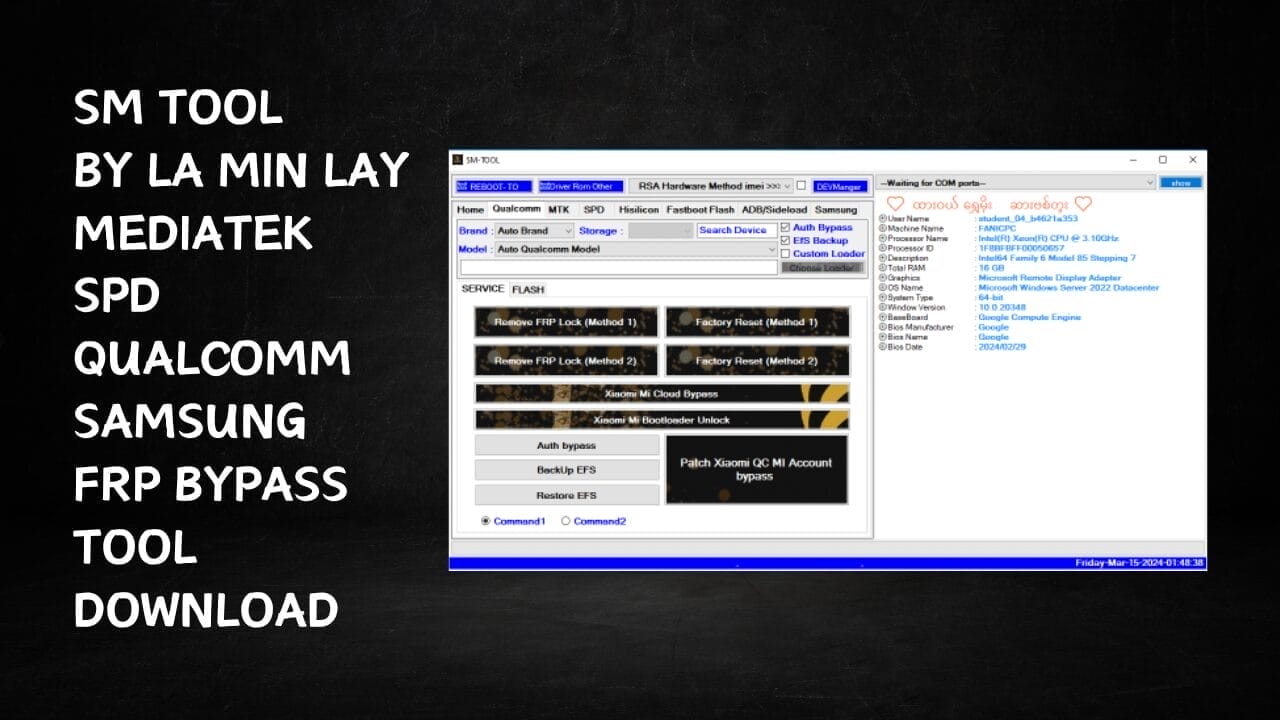 Sm tool by la min lay mediatekspdqualcommsamsung frp bypass tool download Sm tool by la min lay mediatekspdqualcommsamsung frp bypass tool download