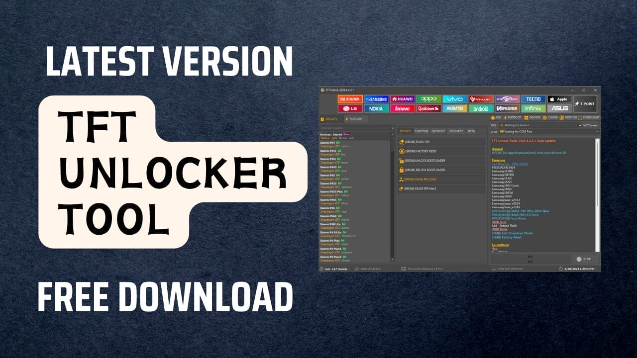 Tft unlock tool setup latest version download