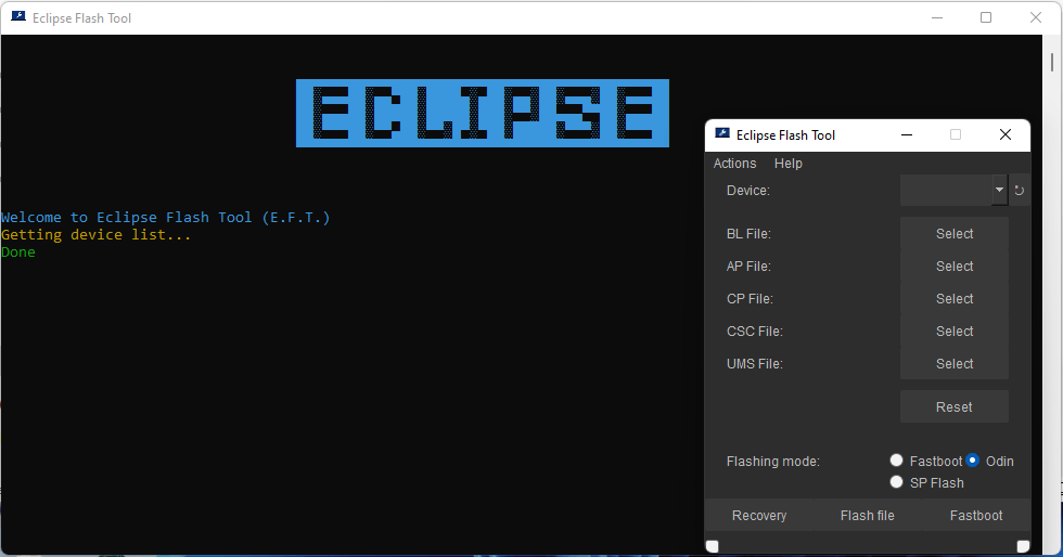 Eclipse flash tool