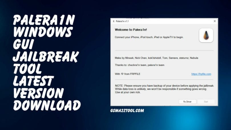 Palera1n 1.1 Windows GUI Jailbreak Tool Latest Version Download