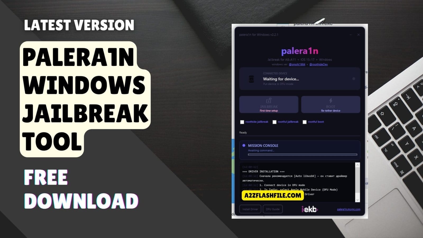 Palera1n jailbreak tool interface showing one-click setup for iphone 6 to iphone x devices running ios 15-17