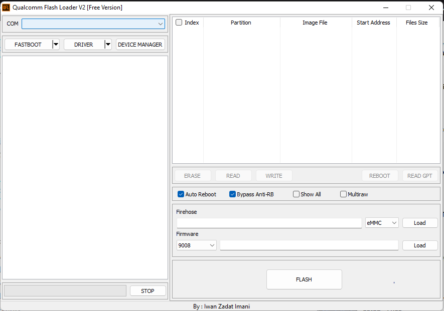 Qualcomm flash loader tool