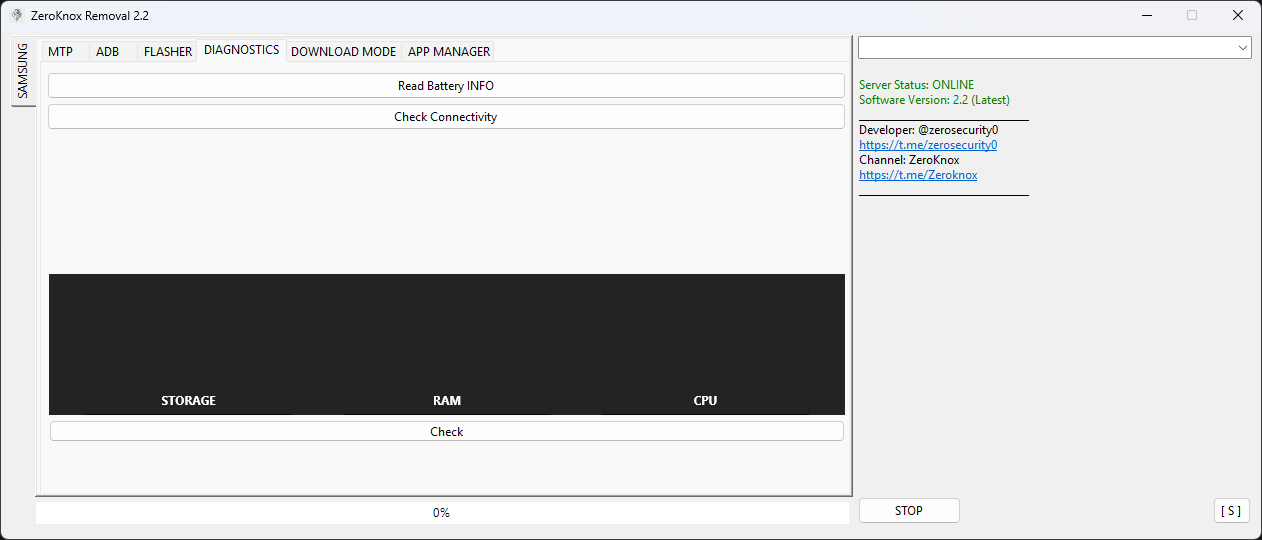 Zeroknox removal tool v2. 4 remove kg, knoxguard & reset frp easily 5 Zeroknox removal tool interface showing kg state and frp reset options