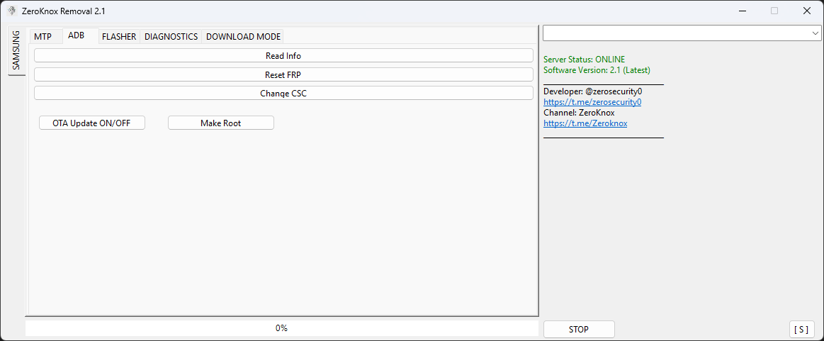 Zeroknox removal tool v2. 4 remove kg, knoxguard & reset frp easily 3 Zeroknox removal tool interface showing samsung device unlock and kg removal options