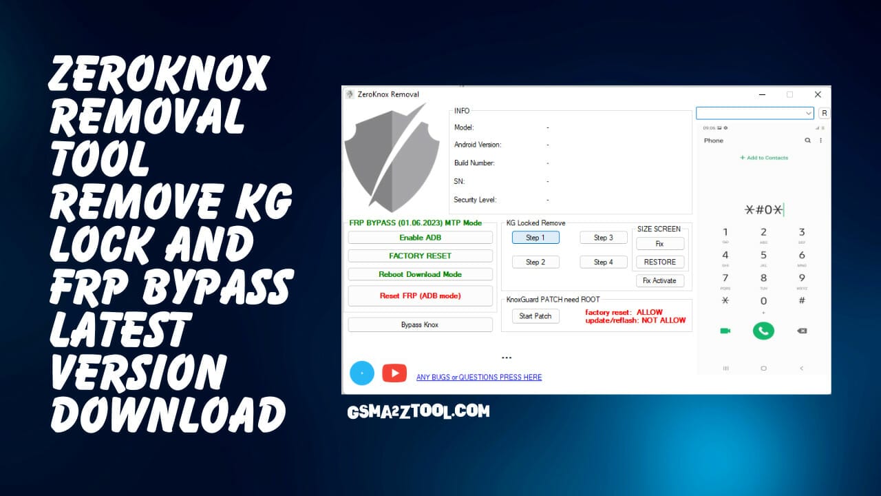 Zeroknox removal tool v1. 5 remove kg lock and frp bypass latest version download