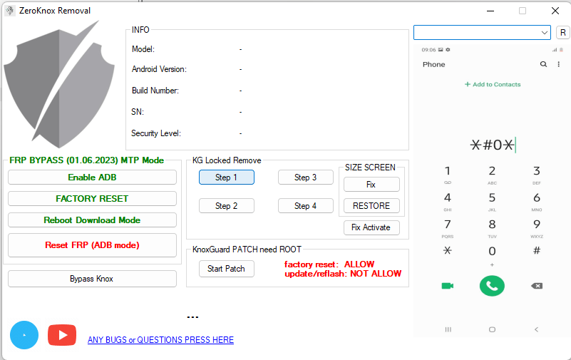 Zeroknox removal tool