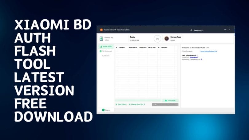 Xiaomi BD Auth Flash Tool V1.0.0.1 Latest Version Free Download