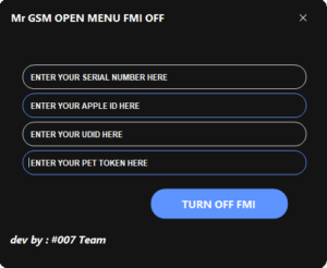 Mr gsm open menu fmi off tool