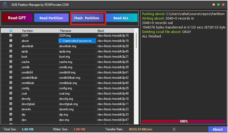Adb partition manager tool download