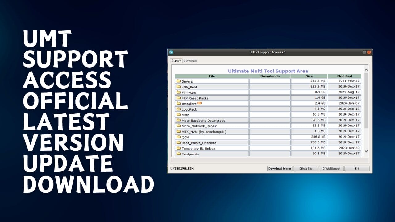 Umt support access 2. 1 official latest version update download