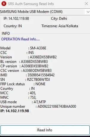 Srs auth samsung read info Srs auth samsung read info