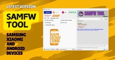 Samfw tool interface showing samsung frp removal and android unlocking features