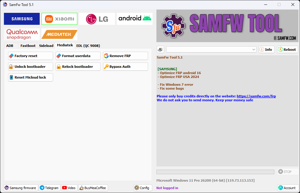 Samfw tool v5. 3 solution for samsung xiaomi and android devices 12 Samfw frp tool for samsung xiaomi lg and android devices frp removal