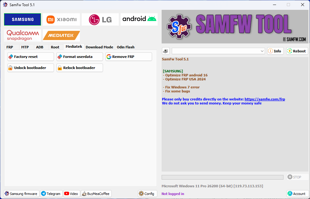 Samfw tool v5. 3 solution for samsung xiaomi and android devices 6 Samfw tool download for android devices to remove frp and manage system functions