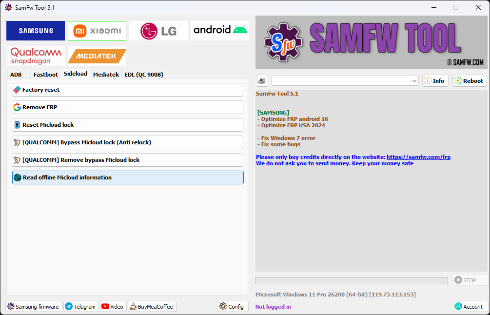Samfw tool v5. 3 solution for samsung xiaomi and android devices 11 Samfw tool download free for samsung xiaomi lg and android frp removal