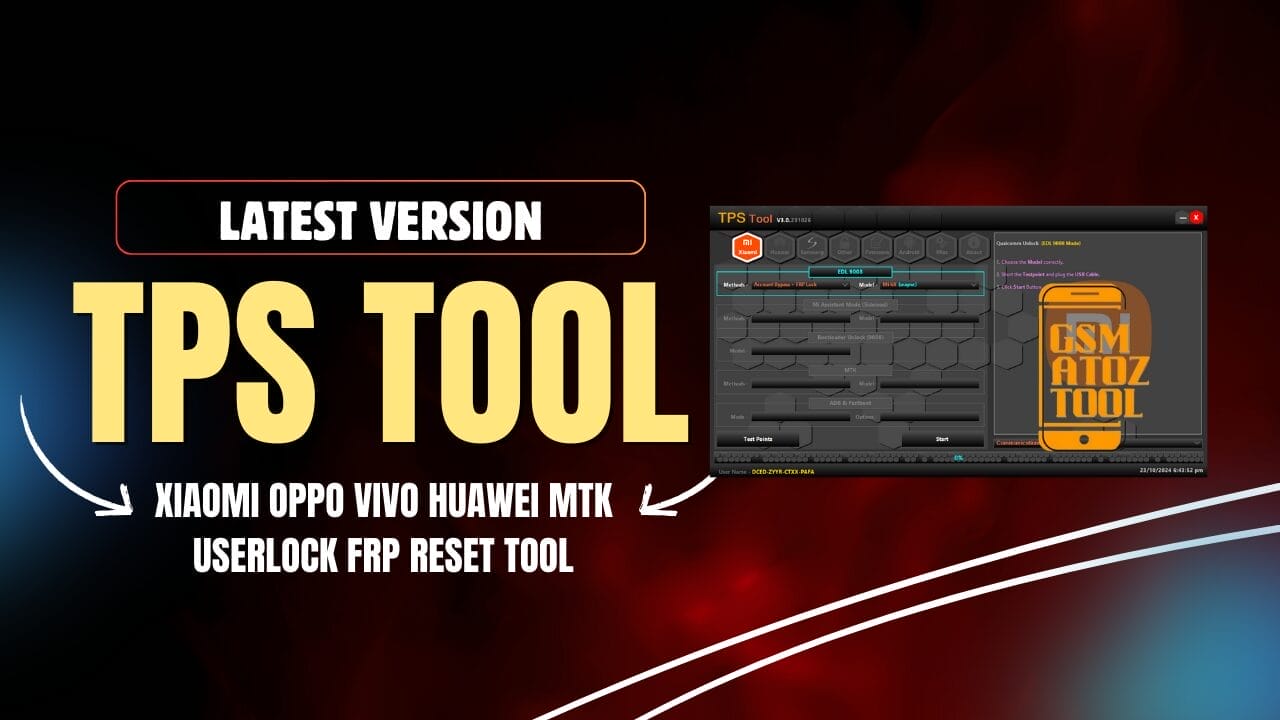 Tps tool v3. 0 xiaomi oppo vivo huawei mtk userlock frp reset tool