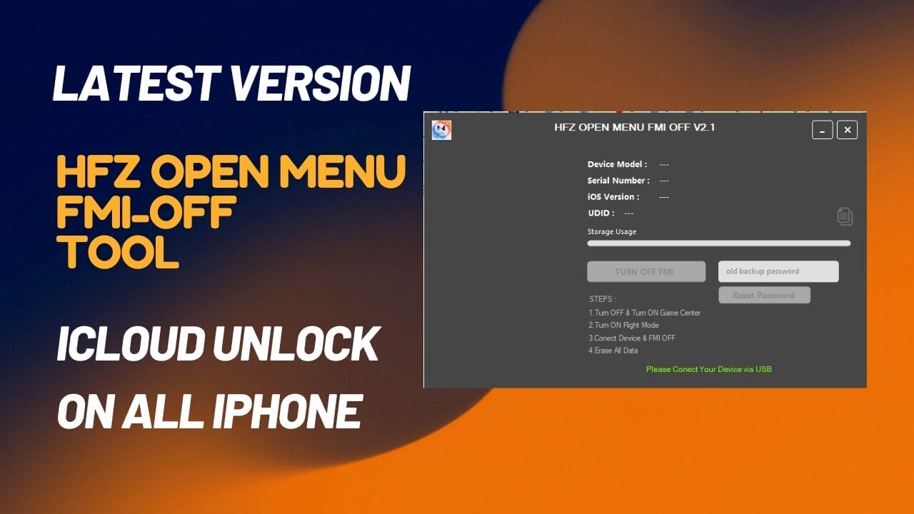 Hfz open menu fmi-off tool icloud unlock on all iphone