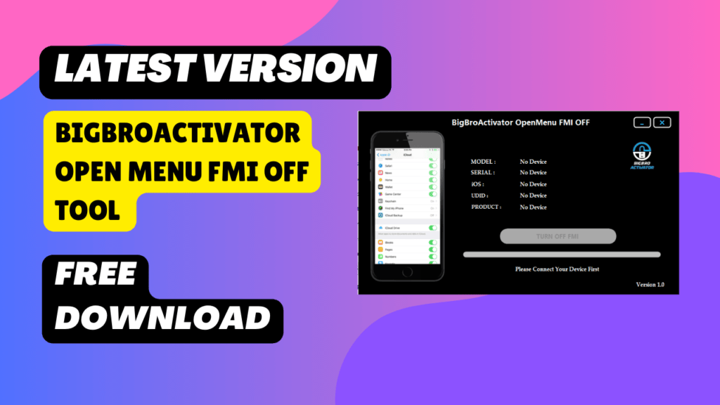 Bigbroactivator open menu fmi off tool