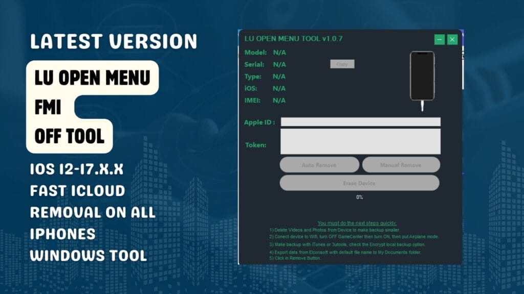 Lu open menu fmi off tool