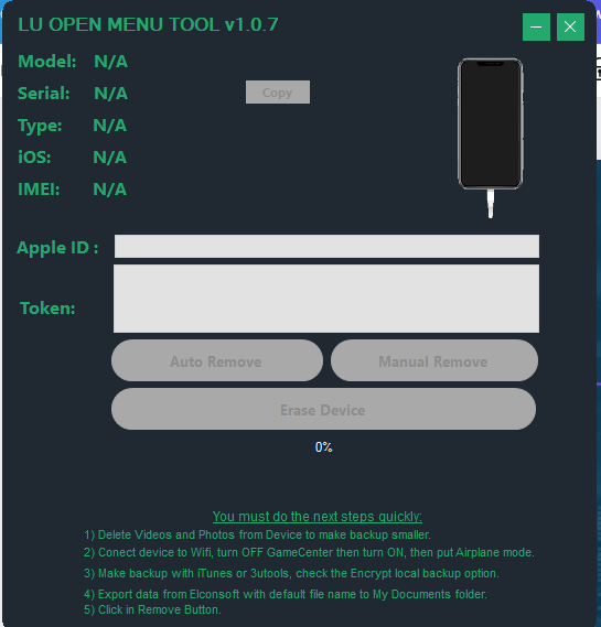 Lu open menu tool Lu open menu tool