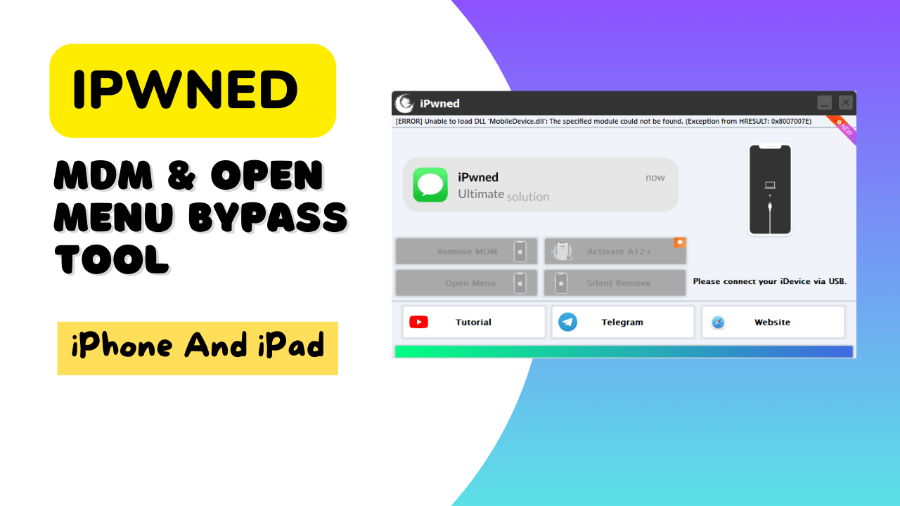 Ipwned free mdm & open menu bypass tool for iphone and ipad Ipwned free mdm & open menu bypass tool for iphone and ipad