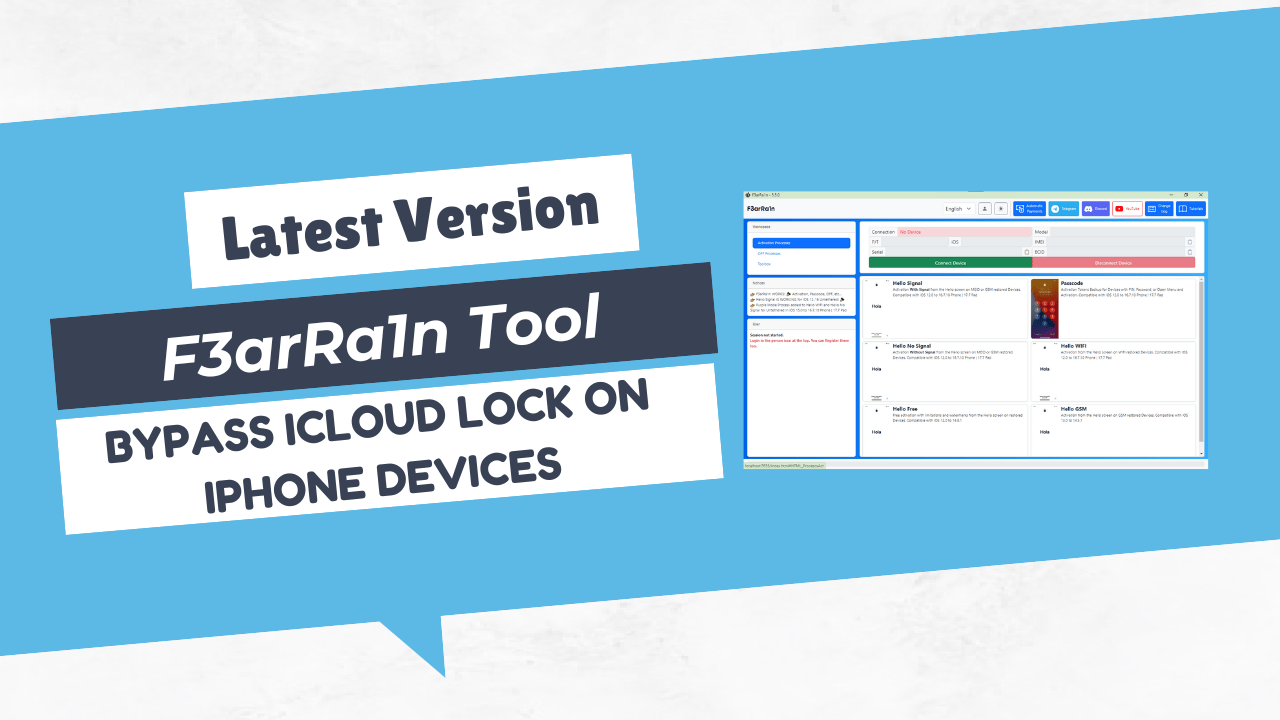 F3arra1n tool bypass icloud lock on iphone devices