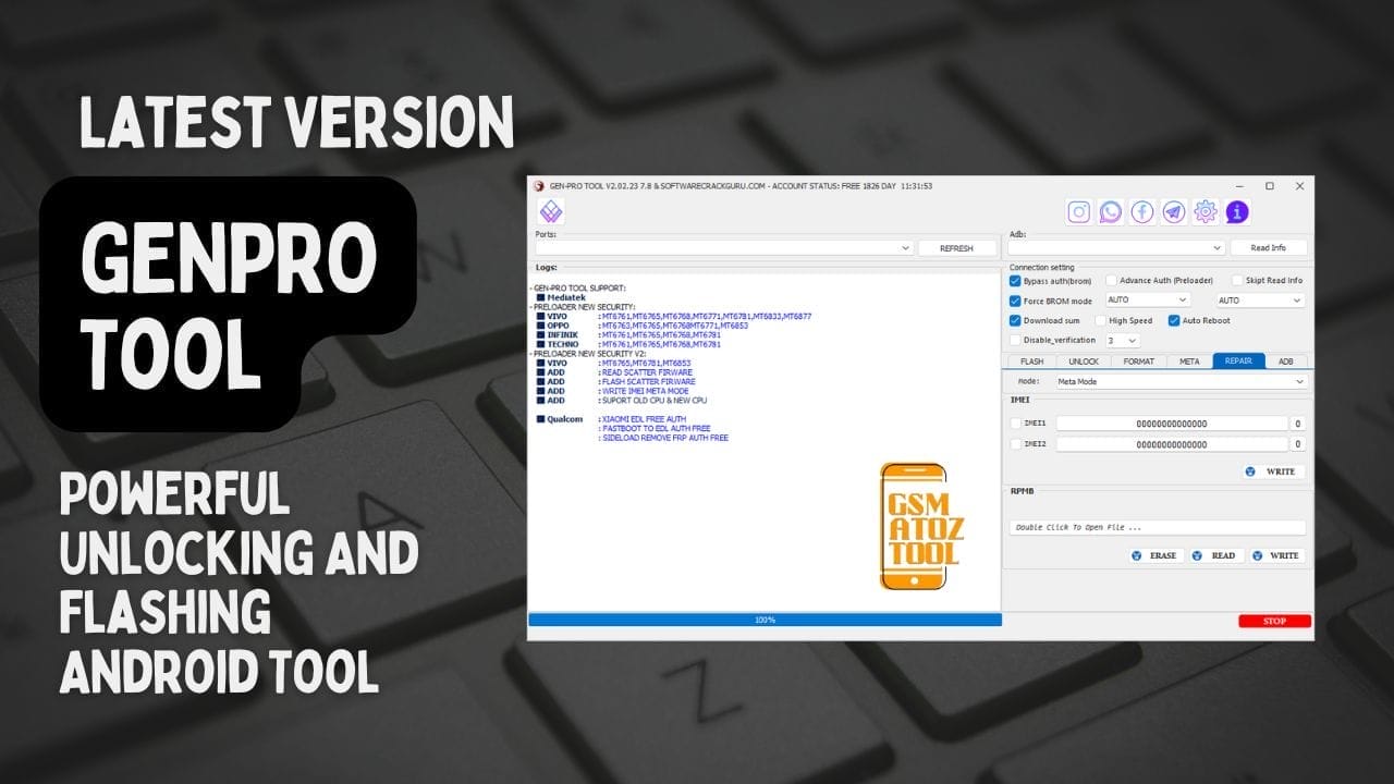 Gen pro tool powerful unlocking and flashing android tool Genpro-tool