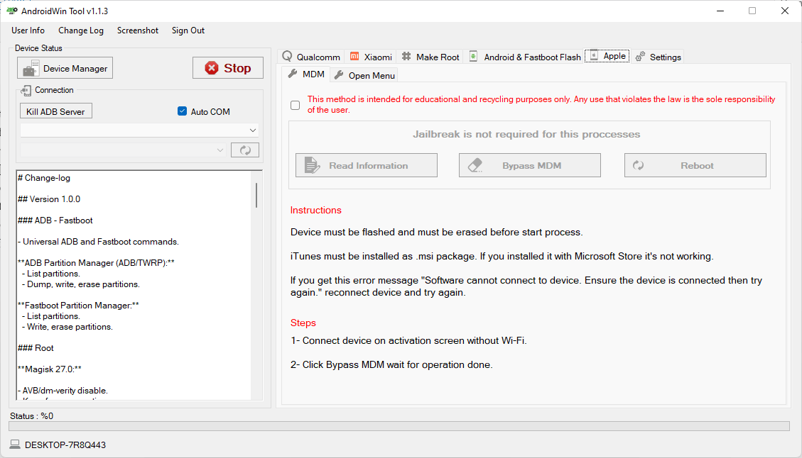 Android win tool Android win tool