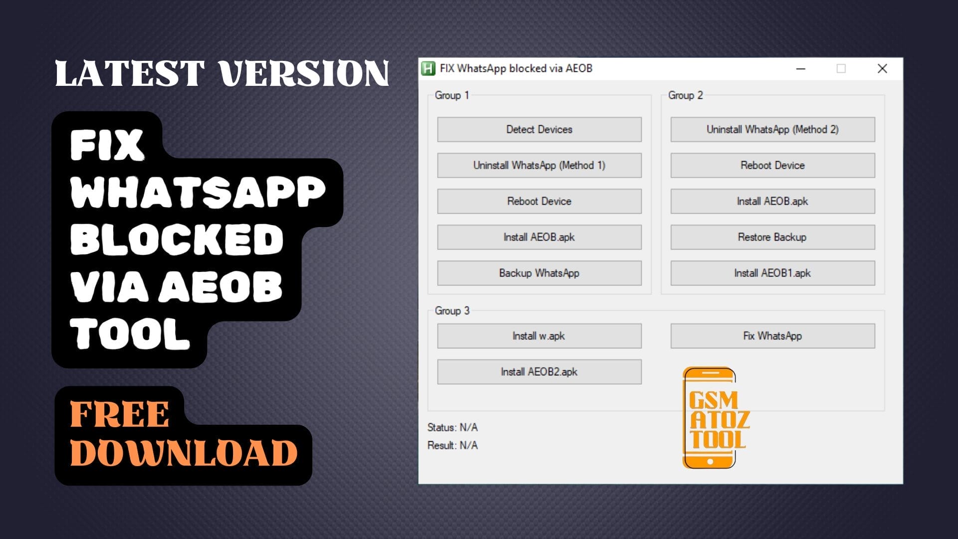 Fix whatsapp blocked via aeob tool latest version download